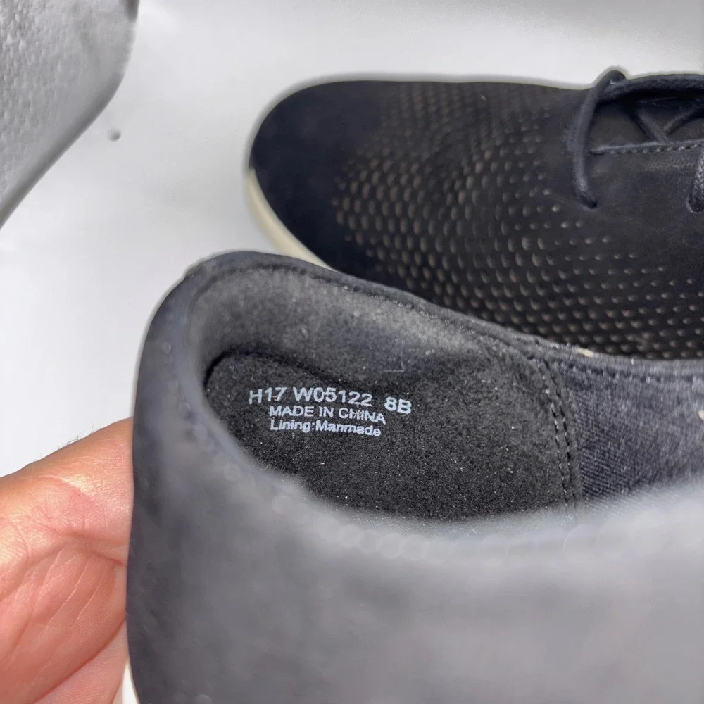 Cole Haan 2.Zerogrand Laser Wingtip Oxford Black Nubuck Sneakers W05122 Women 8B